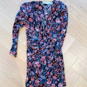 IRO Multicolor Silk Floral Long Sleeve Dress
